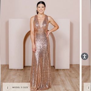 Rose gold sequins dress size 4